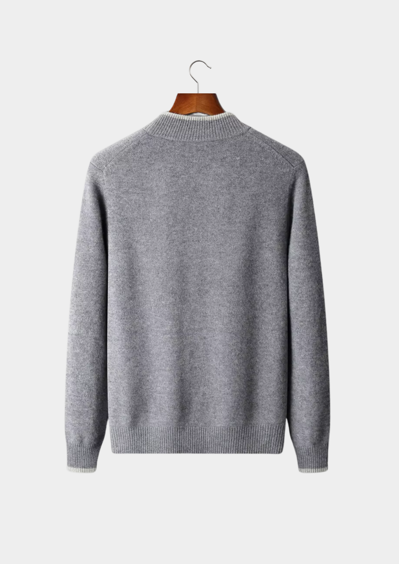 MERINO ZIP TWO-TONE CARDIGAN