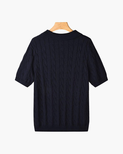 FLORENCE Cable Knit Polo