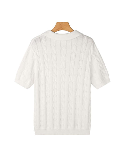 FLORENCE Cable Knit Polo