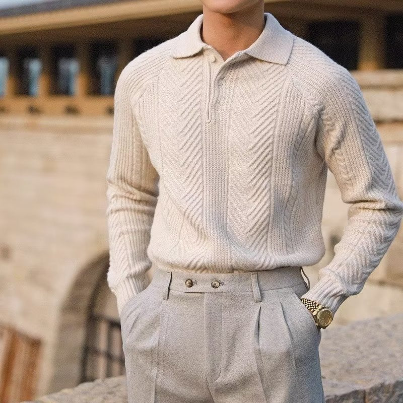 ASAN Knitted Polo Sweater